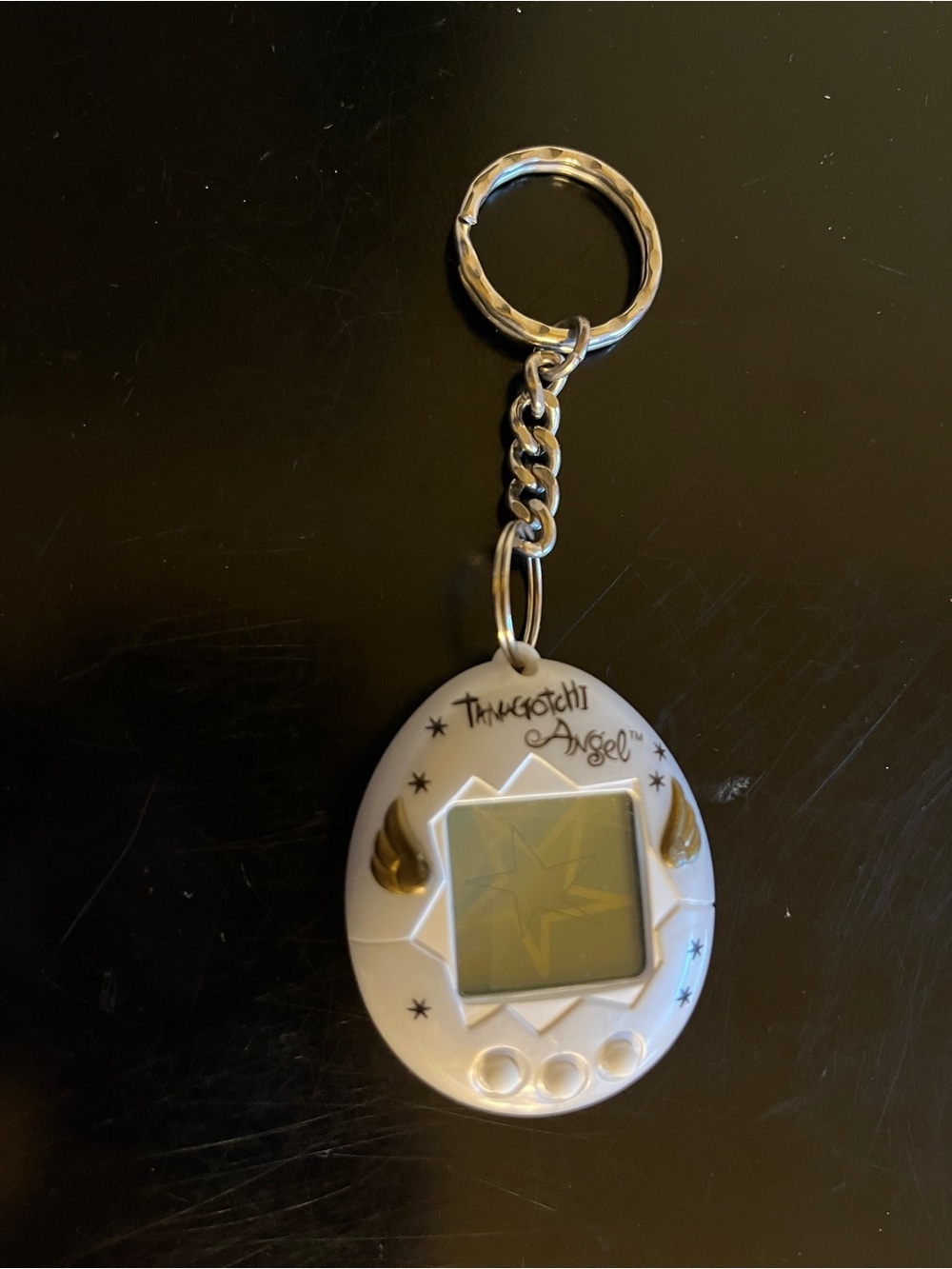 Vintage 1997 Mint Rare working Bandai Tamagotchi Pearl White Angel w/Gold wings